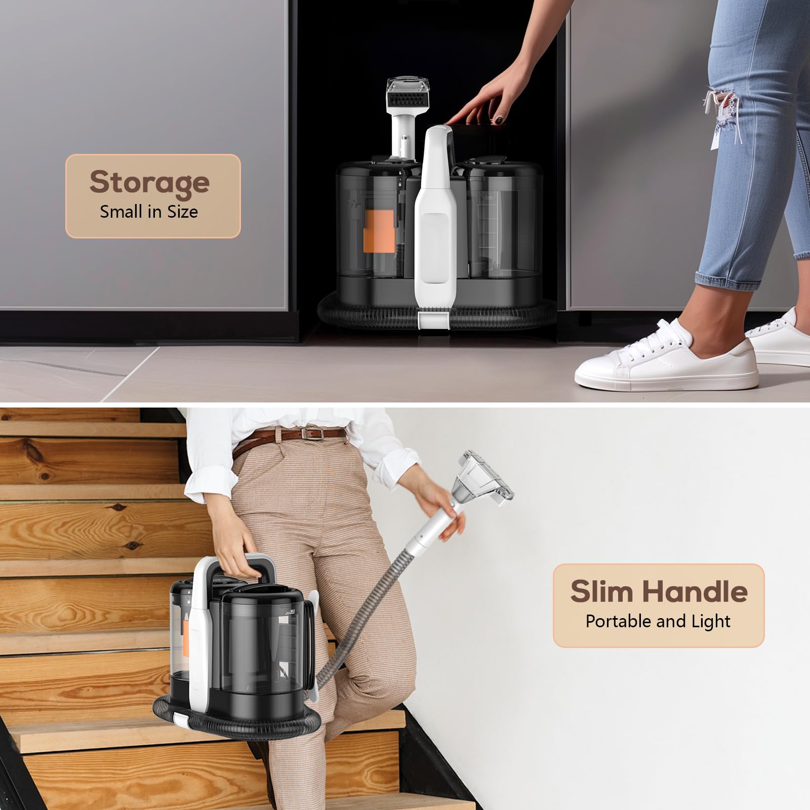Waschsauger Teppichreiniger, Fleckenreiniger für Teppiche, Sofas, Teppiche, Polstermöbel, Treppen, Autos, 455W