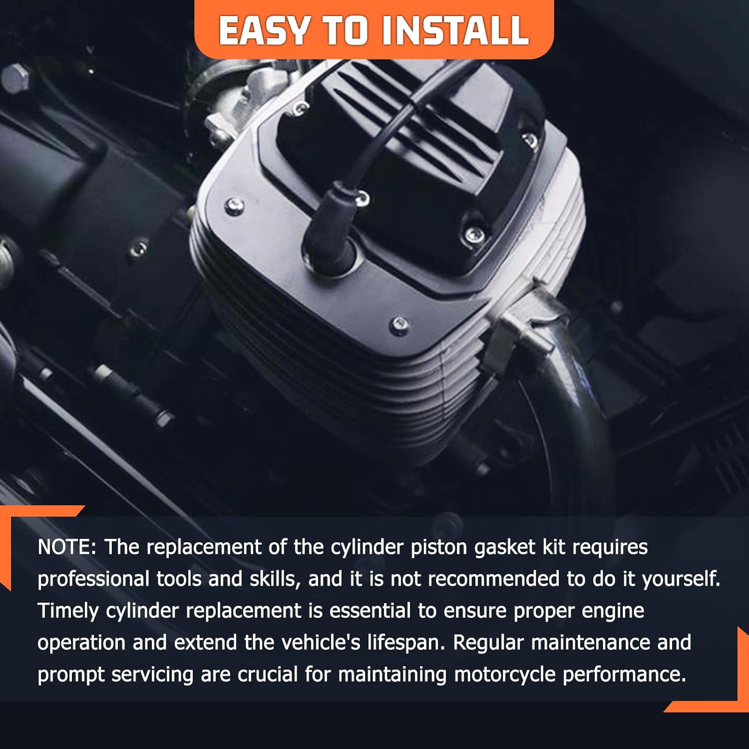 YZ85 Cylinder Piston Ring Gasket Bore 47.5mm Fit for Yamaha YZ85 2002-2018 Motorcycle Engine Aftermarket Part