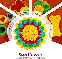 Vista 4 de Alfombrilla de olfateo para perros, 25 x 25 pulgadas, tapete de alimentación de actividades para mascotas pequeñas y medianas, juego de alimentación