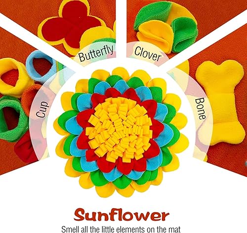 Miniatura 4 de Alfombrilla de olfateo para perros, 25 x 25 pulgadas, tapete de alimentación de actividades para mascotas pequeñas y medianas, juego de alimentación