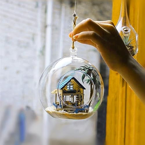 Miniatura 4 de JEUIHAU Paquete de 80 globos colgantes acrílicos de 3.543 in, bola colgante de plástico, bolas transparentes rellenables para Navidad, bodas,