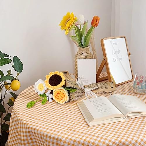 Miniatura 3 de WDDH Ramo de flores de ganchillo flores de rosas tejidas hechas a mano ramo de flores artificiales para bodas aniversarios regalos de San Valentín