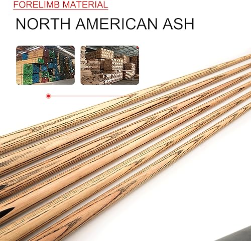 Miniatura 6 de Taco de billar inglés con puntas de taco de 0.394 in, hecho a mano, 57.1 in, 19 onzas, (oscuro)