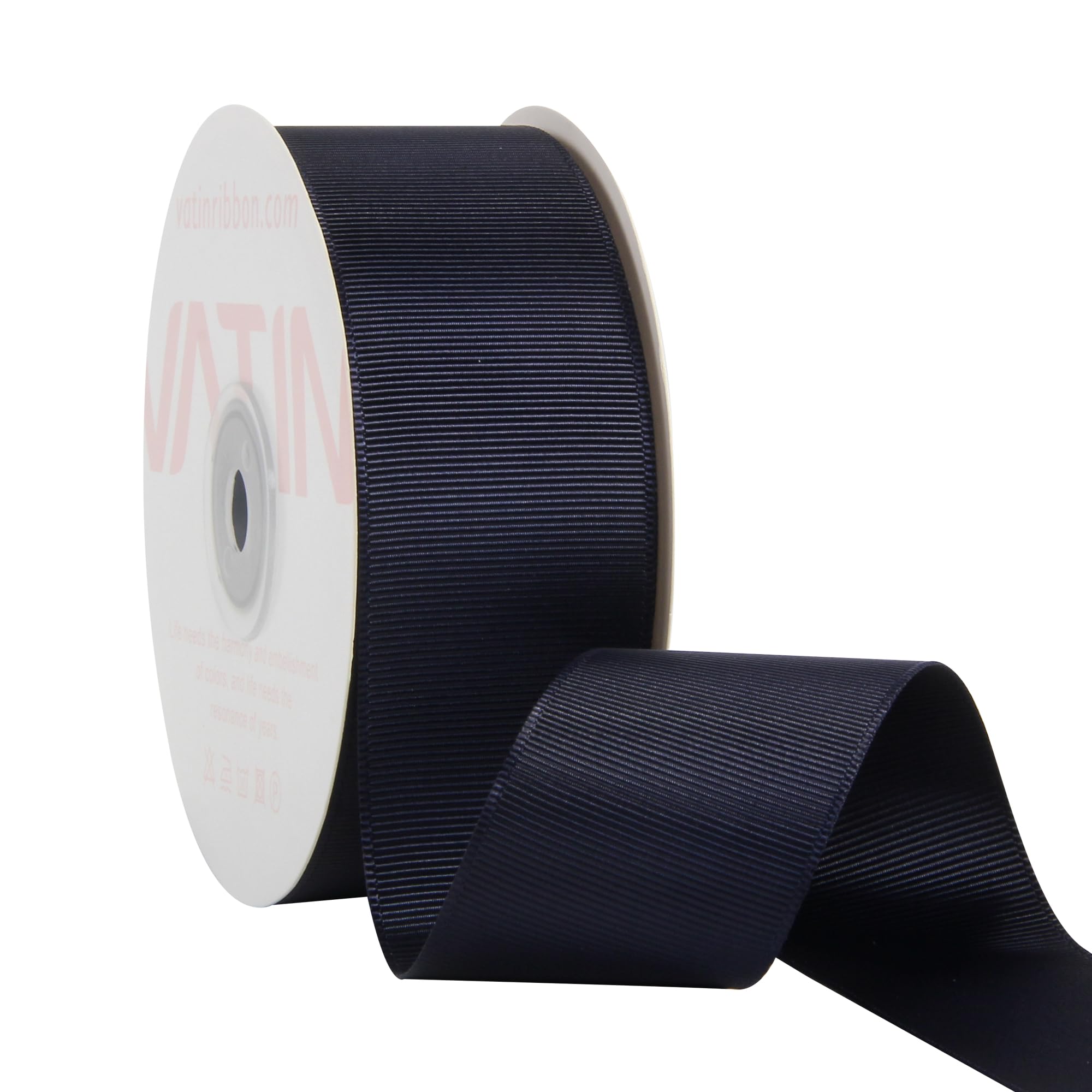 VATIN 38 mm Solid Navy Blue Grosgrain Ribbon Spool -23 Metres, Great for Sewing Gift Wrapping, Hair Bows, Flower Arranging