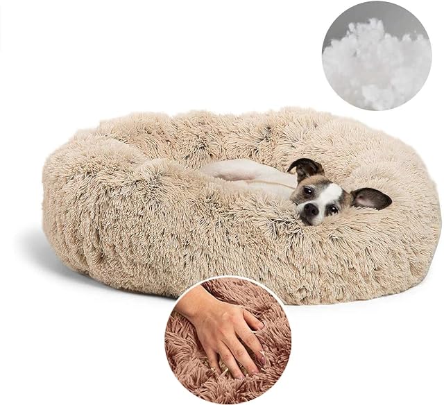 Foto 3 de 8 de Haoye Cama Redonda para Mascotas, Cama para Perros Donut Cuddler, Felpa, Suave, Lavable, autocalentable…