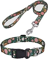 Vista 32 de Juego de collar y correa para perros pequeños, collar suave y cómodo para mascotas para perros pequeños, medianos y grandes, patrón geométrico