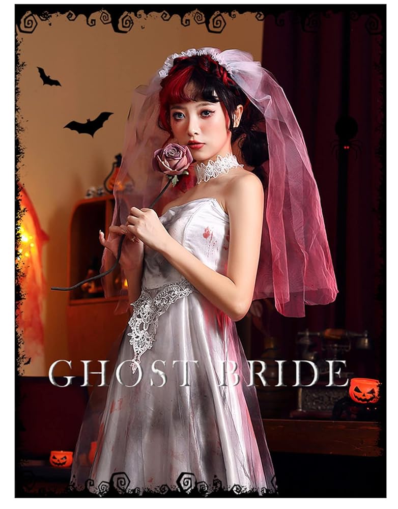 血まみれ ゴースト花嫁ドレス ゾンビ ホラー系 コスプレ ハロウィン衣装 楽天市場】【即納】血まみれ ゴースト花嫁ドレス ゾンビ ホラー