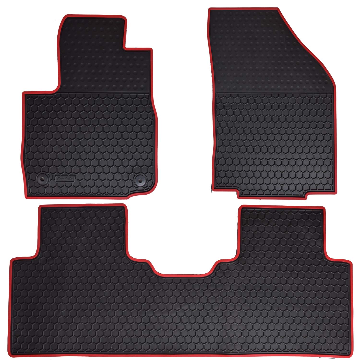 Car Floor Mats Custom Fit for Chevrolet Chevy Equinox 2018 2019 2020 2021 2022 2023 2024 Odorless Washable Heavy Duty Rubber (All Weather) Floor Liners Set Christmas Red