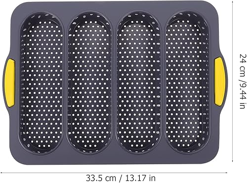 Miniatura 7 de Molde de silicona para baguette de 4 ondas, antiadherente, para pan francés, molde para hornear, moldes de silicona perforados, bandeja para hornear