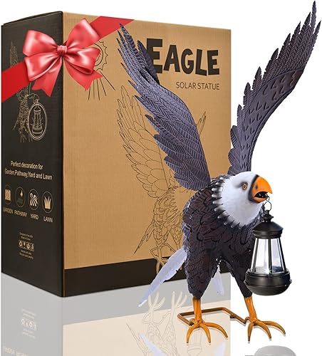 Miniatura 2 de Nacome Estatuas grandes de metal de águila calva para exteriores, decoraciones de patio, esculturas y estatuas de jardín al aire libre, regalos de