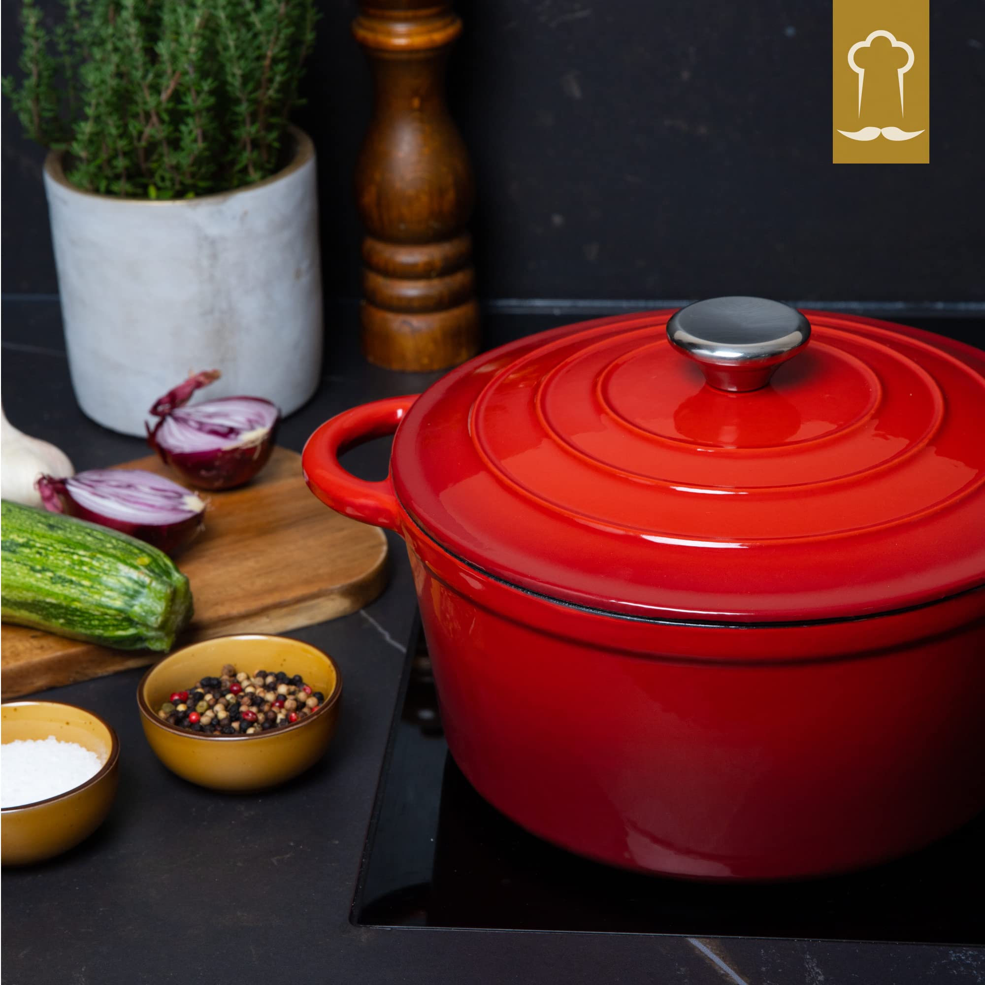 Chefarone Gusseisen Topf 24 cm 3,5 L – Bild 9