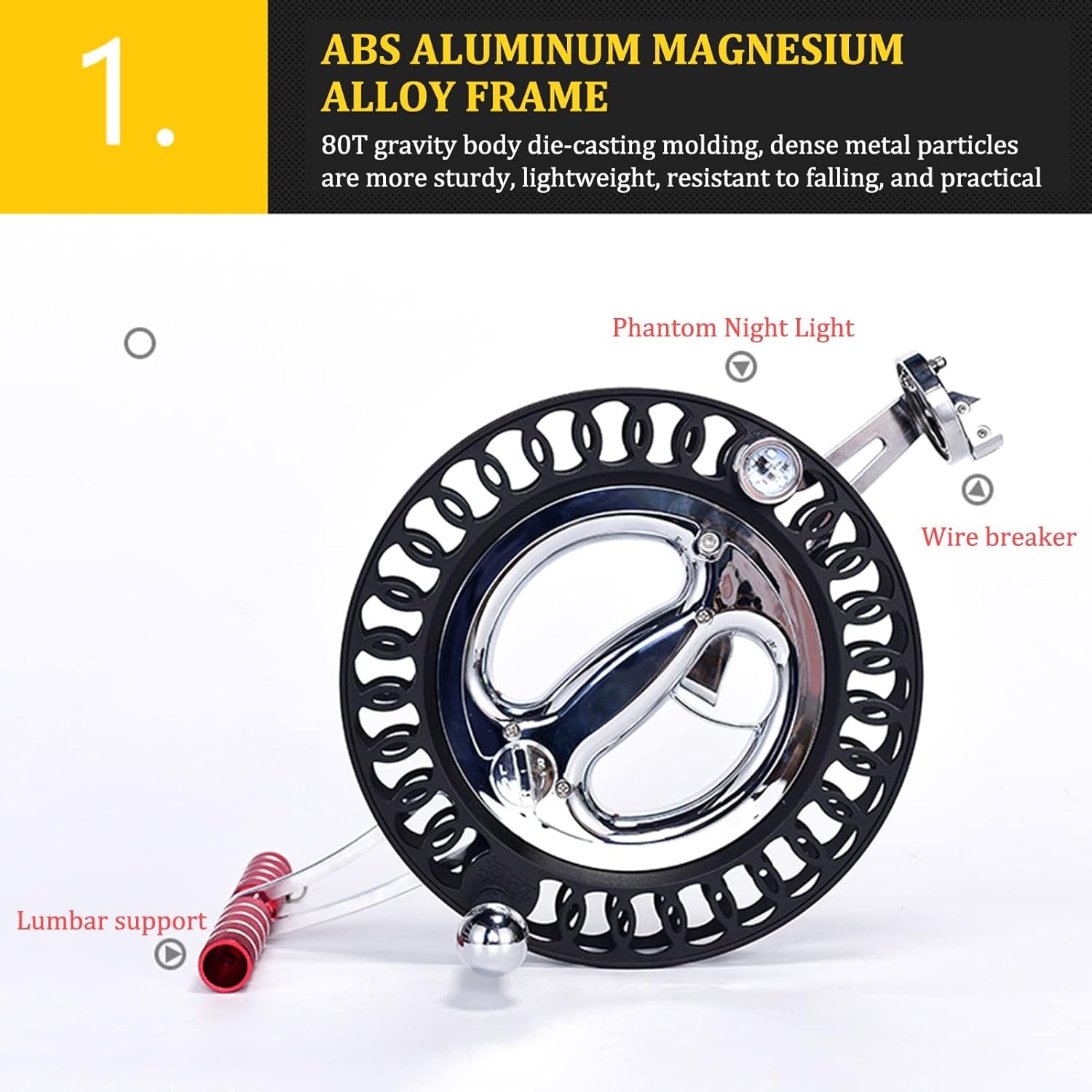Kite Line Winder, String Wheel, Kite String Tools, Outdoor, Aluminum Alloy, Black
