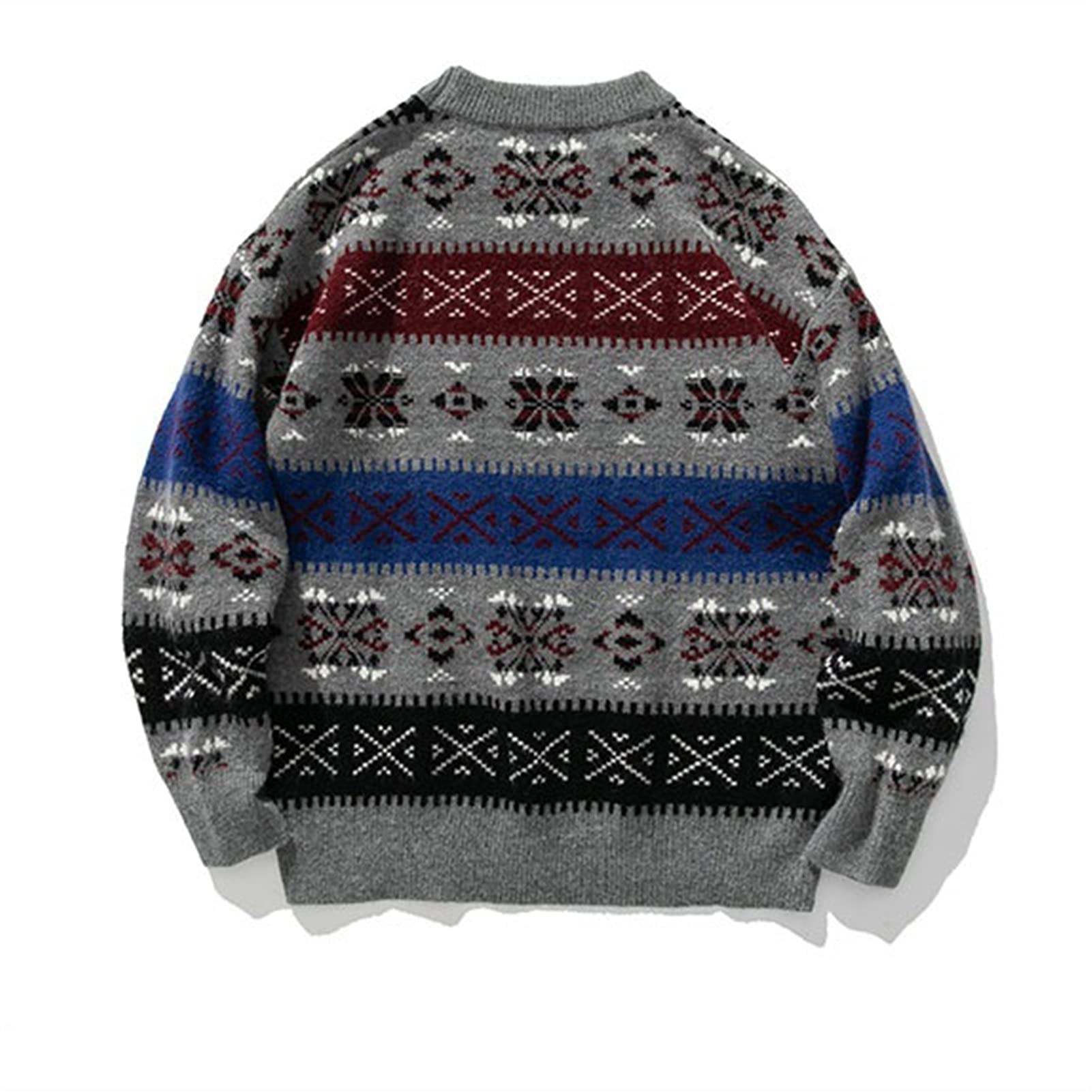 pullover hombre Hombres flor rayado suéter de invierno jersey for hombre o-cuello suéter de punto sueter para hombres