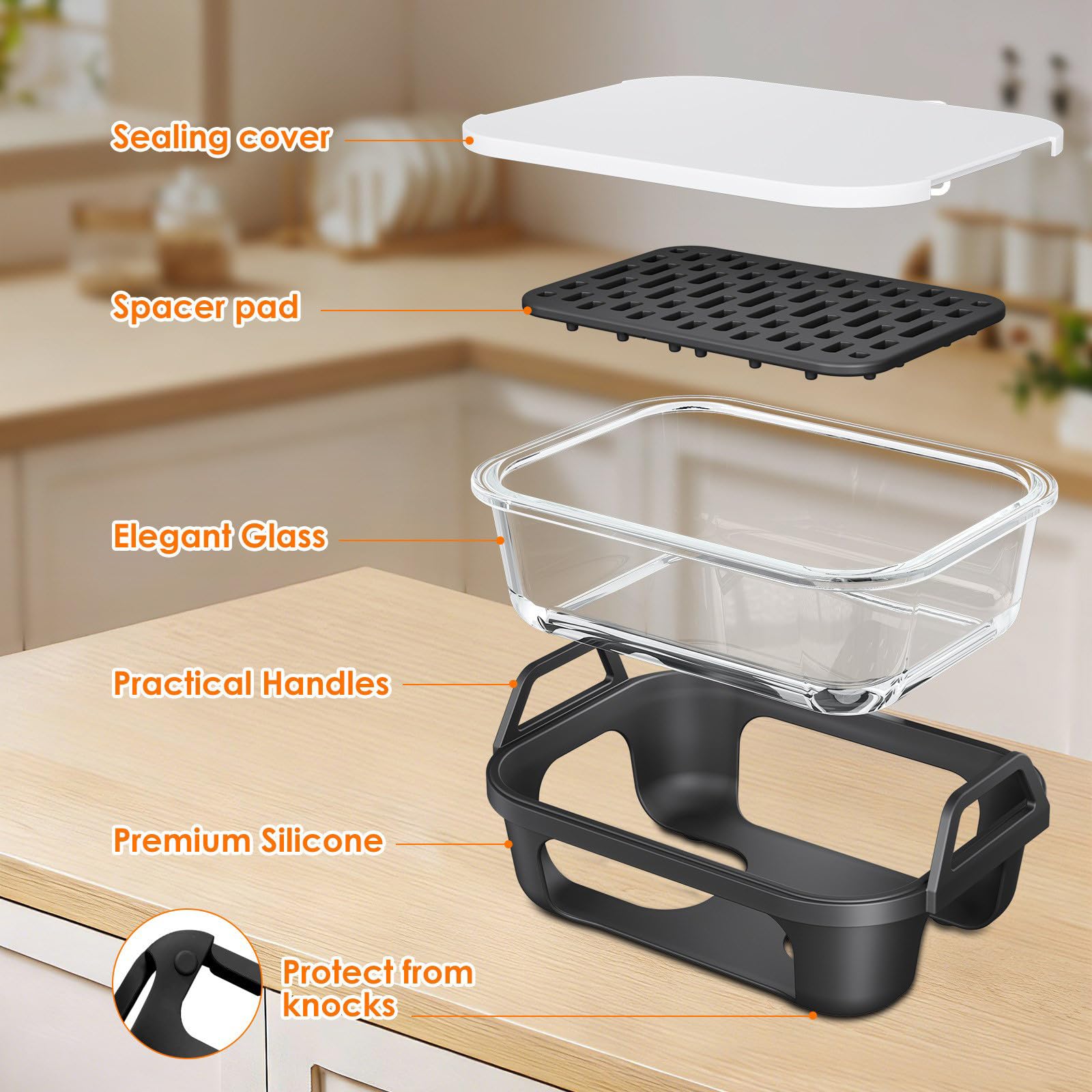 Ensemble de poêles en verre pour friteuse à air avec poignées de levage, plateau perforé et couvercle pour les tâches de cuisine quotidiennes organisées, ustensiles de cuisson, accessoire de friteuse,