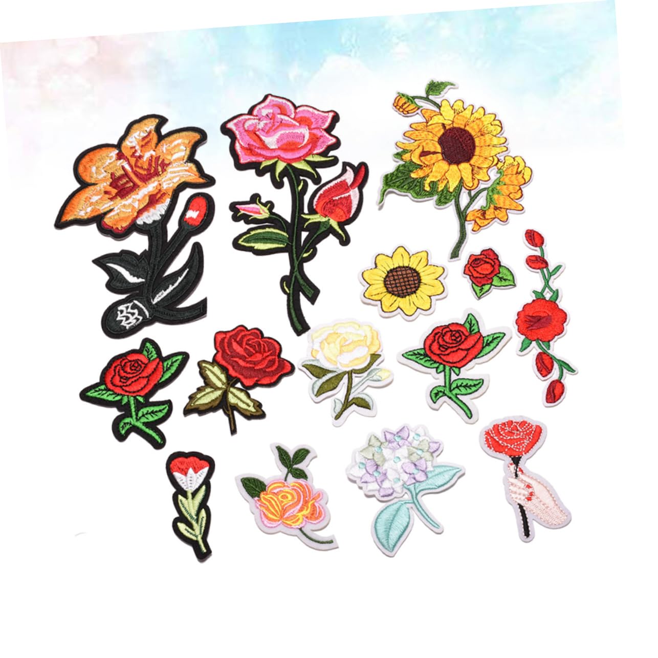 STOBOK 42piezas Parches Bordados De Flores Para Decoración De Ropa Apliques Para Camisetas Chaquetas Gorras y Accesorios Material Ecológico Fácil De Coser o Planchar