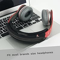 Vista 2 de TXEsign Protector universal de repuesto para cojín de diadema compatible con auriculares ATH M50X, QC 35i/35ii, QC25, Solo 2/Solo 3, Studio 2/3 Negro