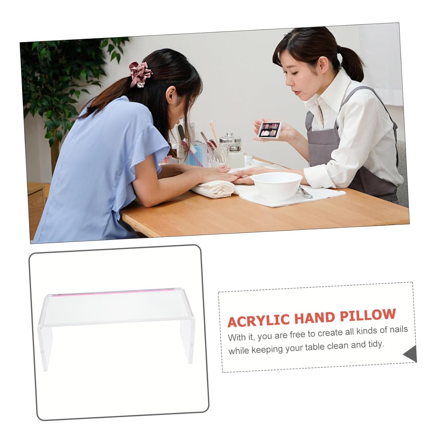 Nail Art Hand Pillow and Practical Manicure Cushion for Salon Use High-transparency Acrylic for Nail Technicians and Home Users