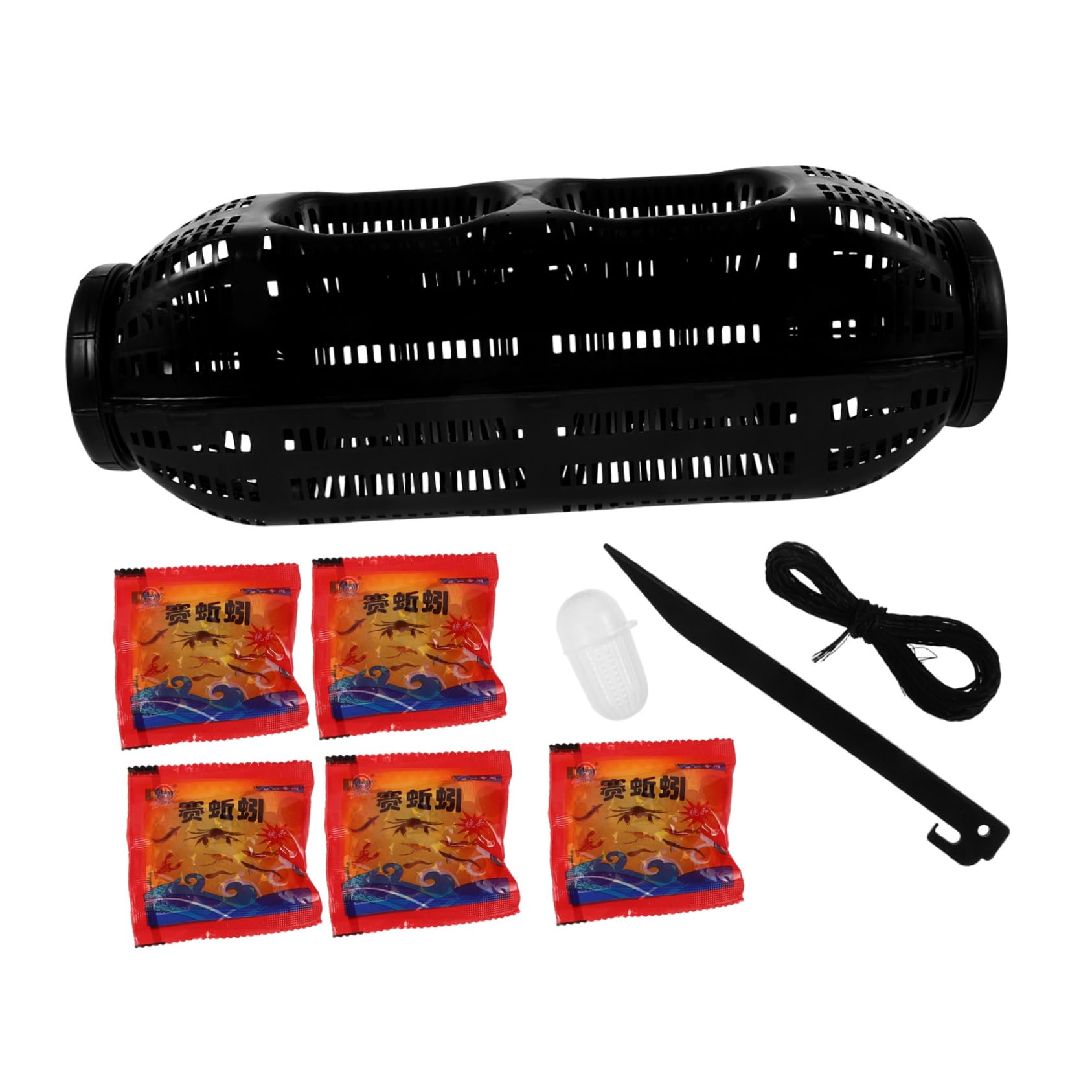 gabbia di anguille rete da pesca per acquario palo portatile reti clamming gabbia per esche per lanciatore di esche porta esche da pesca all'aperto nido di pesca plastica Black
