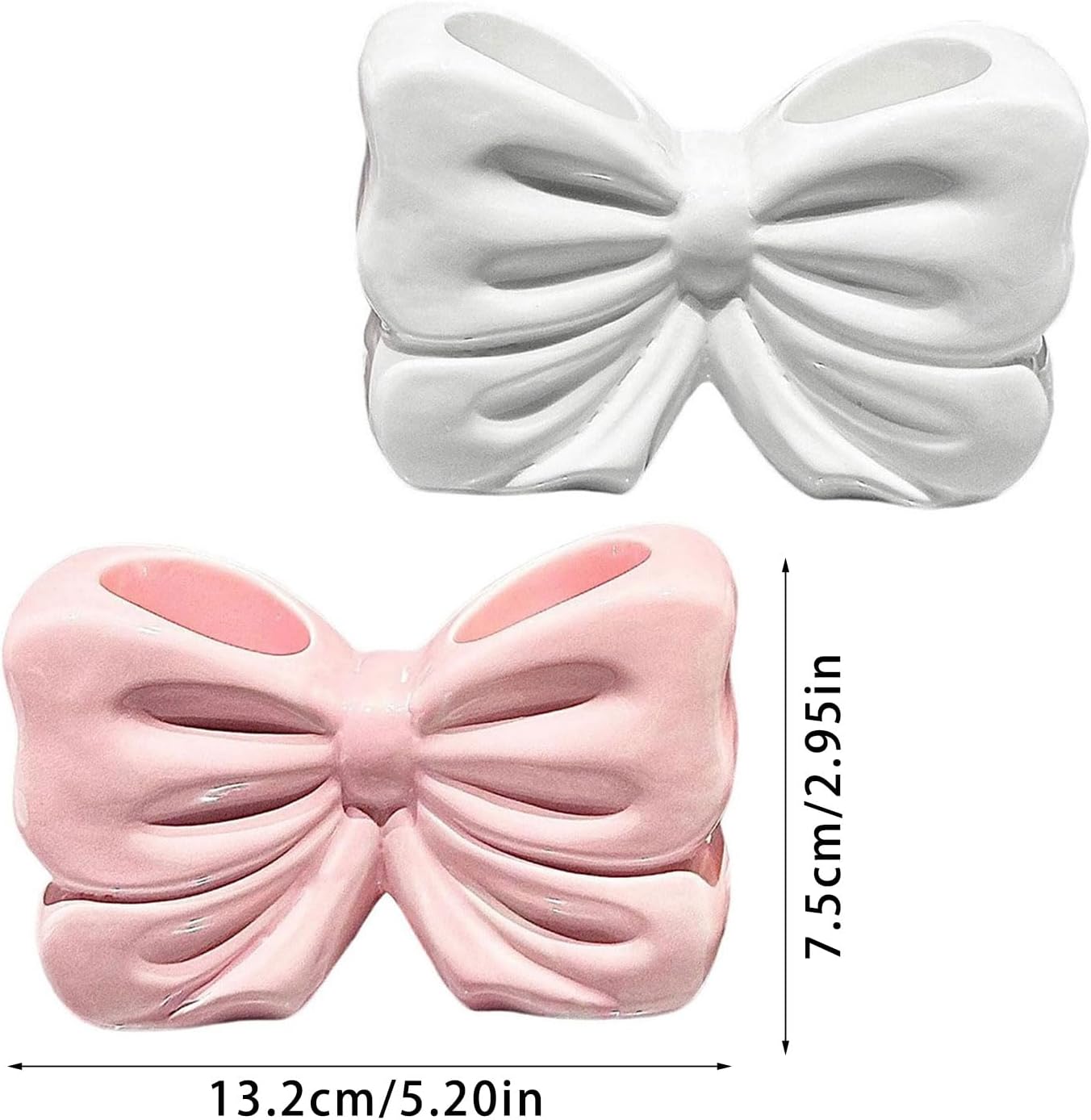 2pcs Bowties Shape Ceramic Toothbrush Storage Rack Toothbrush Stand for Bathroom Vanitys Color Homes Decorations