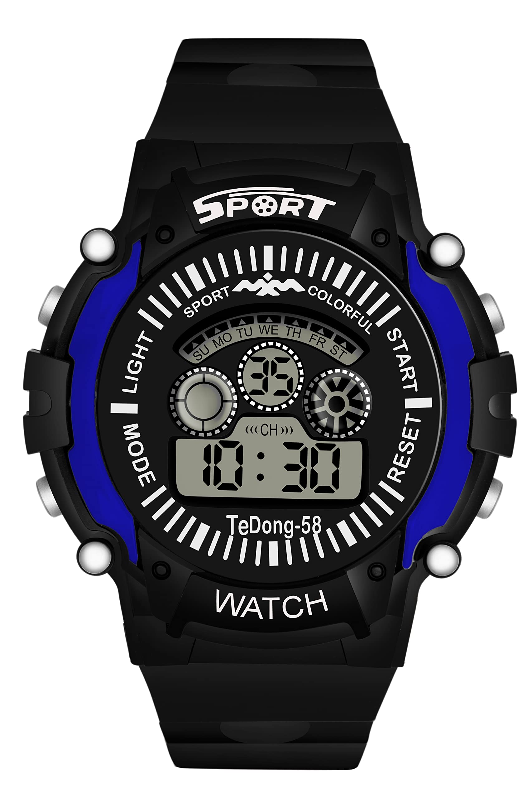 WRIGHTRACK New Generation Multi Function Sports Day Date Digital Seven Lights Watch for Boys, Girls & Kids (Blue) (B0B34H47TY) Amazon Price History, Amazon Price Tracker