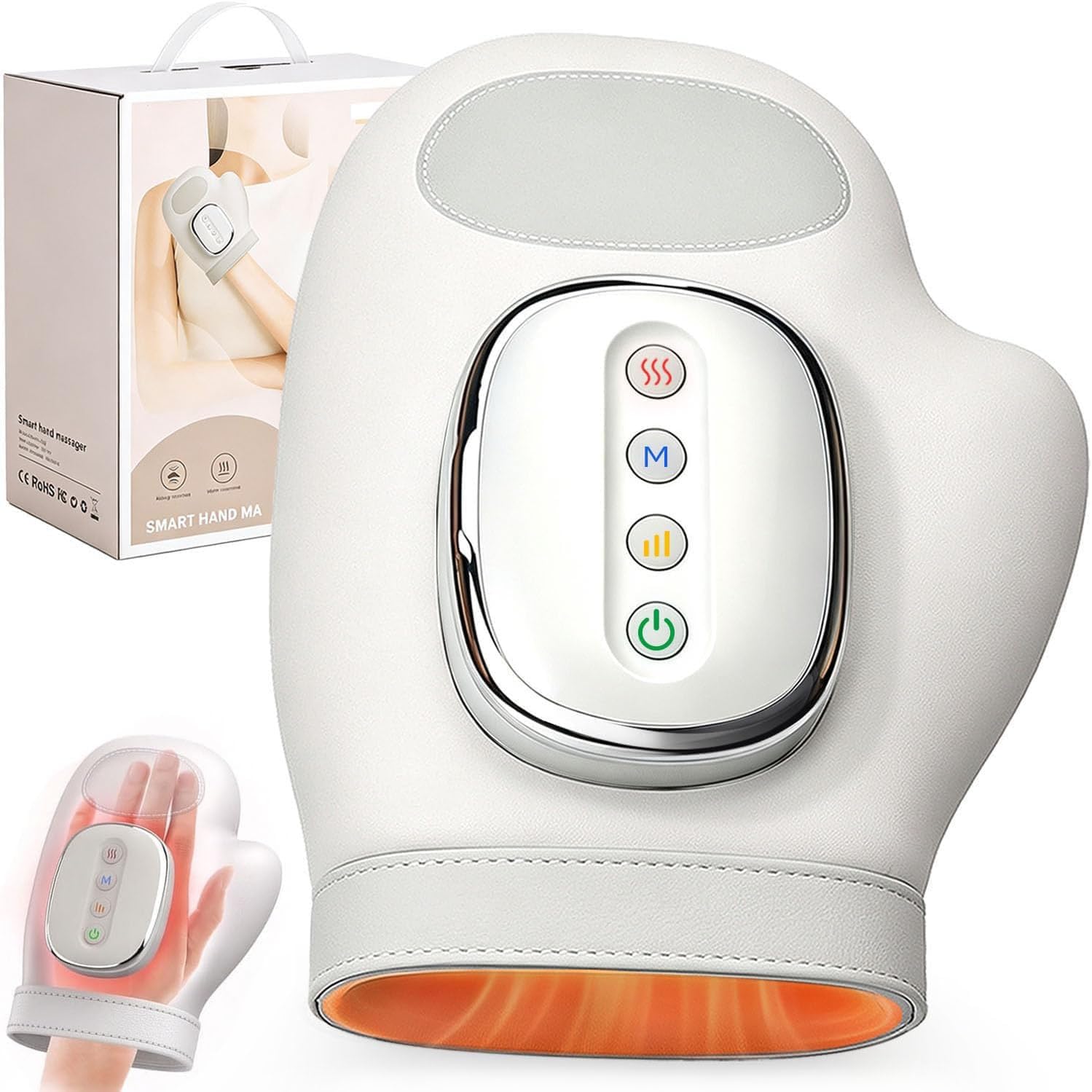 CARYWON Cordless Hand Massager with Heat and Compression for Arthritis and