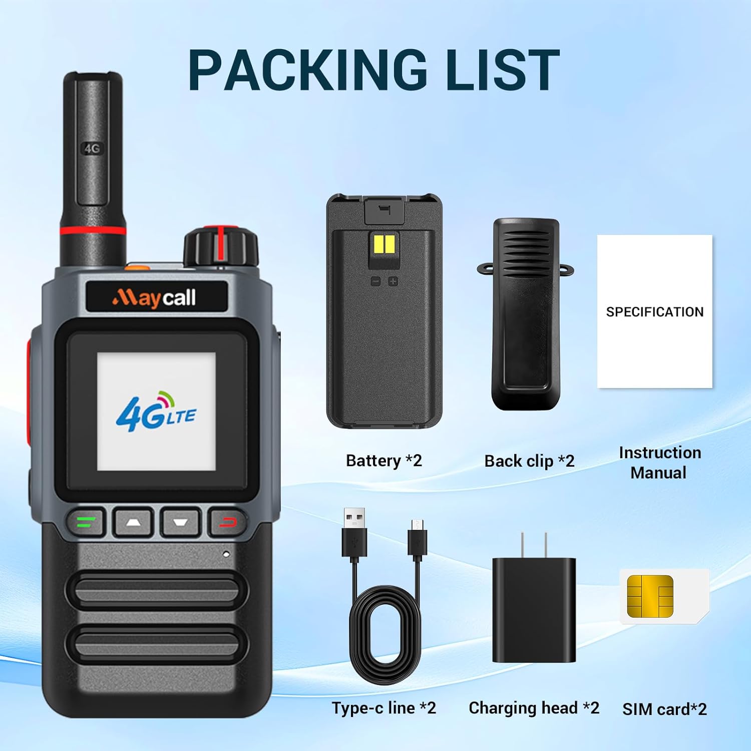 Maycall MC-398 Packing List