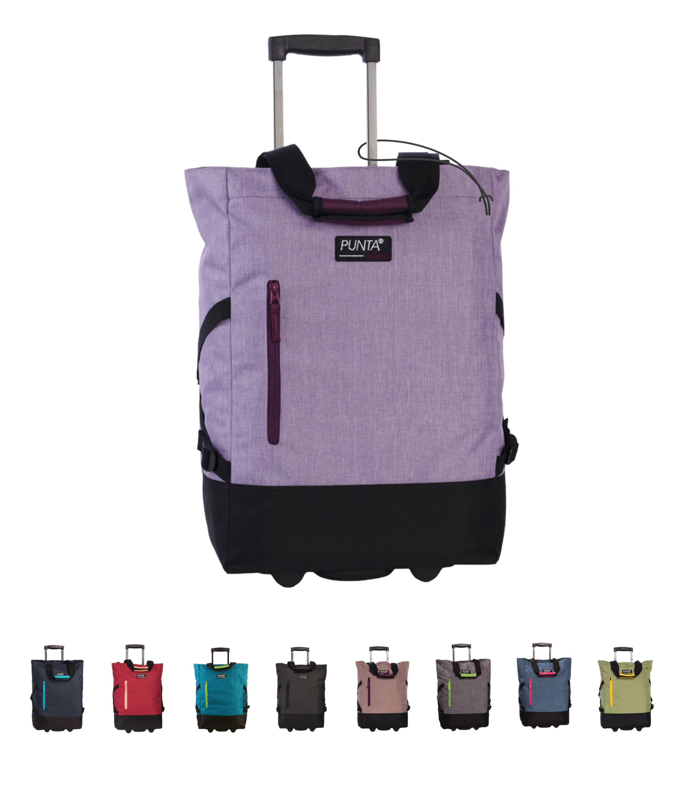 Punta Einkaufstrolley 33L Flieder, leise & leichtgängig mit Skater-Rollen, modernes Design