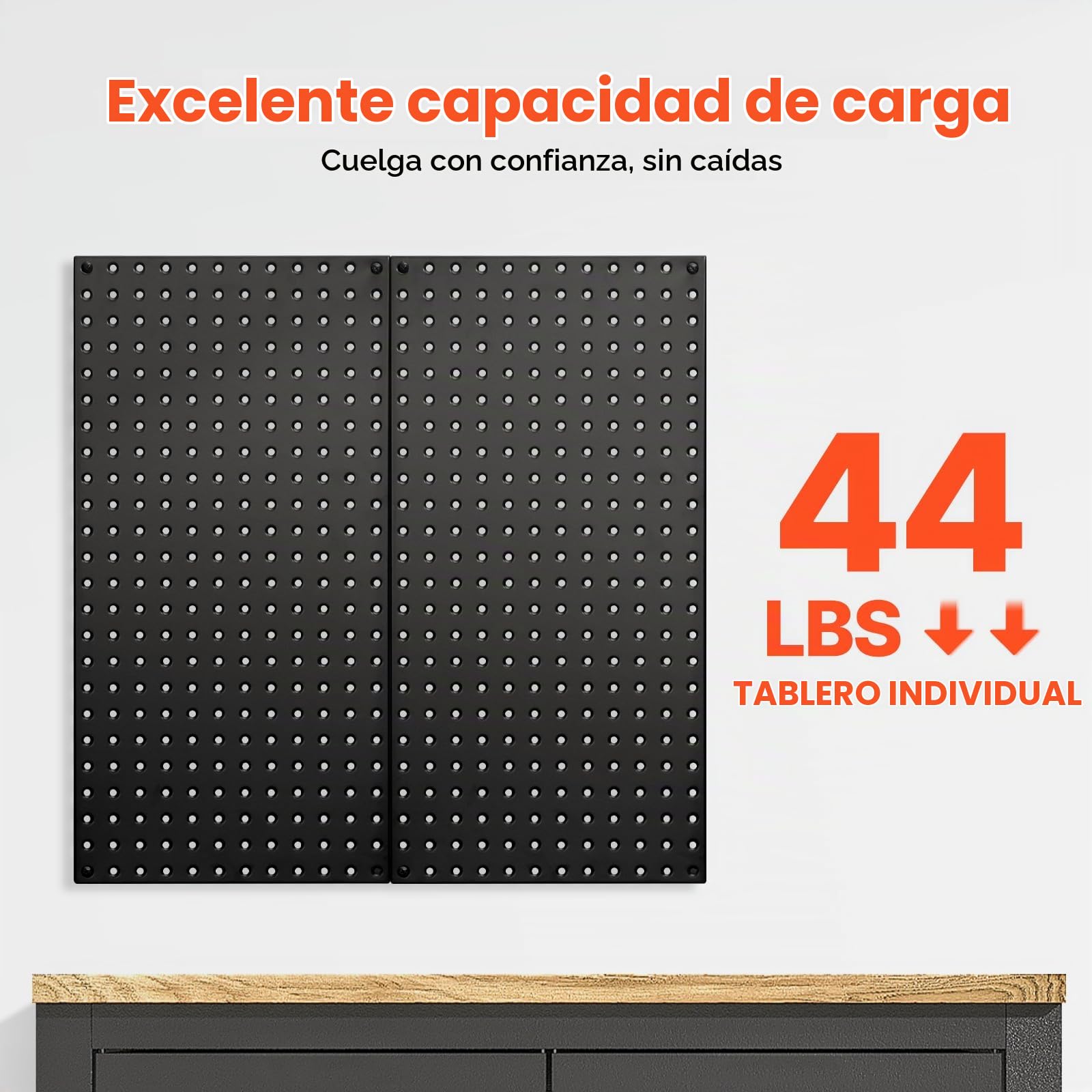 VEVOR Paneles Perforados de Metal de 609,6 x 304,8 x 19 mm 2 Paneles, Organizador de Pared de Acero Resistente, para Sala de Estar, Almacenamiento de Herramientas, Sala de Manualidades, Negro