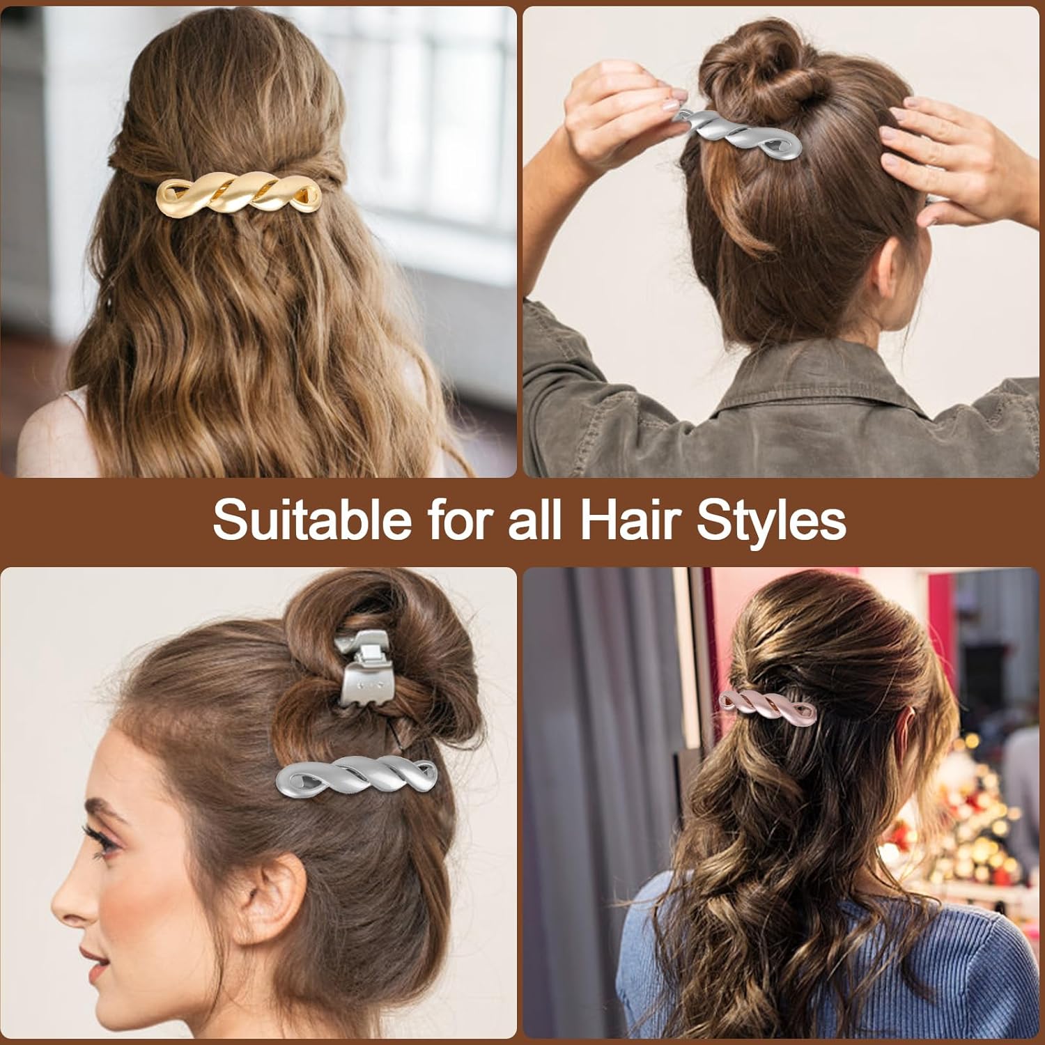 3Pcs French Barrette Hair Clips Barrettes for Thick Hair Metal Hair Clips Hair Barrettes for Women Hair Accessories for Girls Women - Image 5