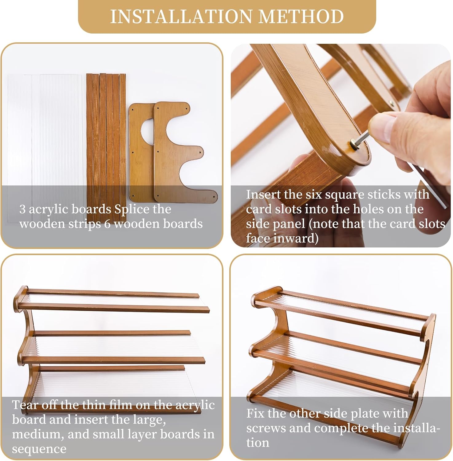 3 Tier Coffee Station Organizer, Coffee Mug Holder Rack for Countertop, Bamboo Coffee Bar Organizer Shelf for Mugs, Cups & Accessories, Space Saving Kitchen Tea Bar Storage