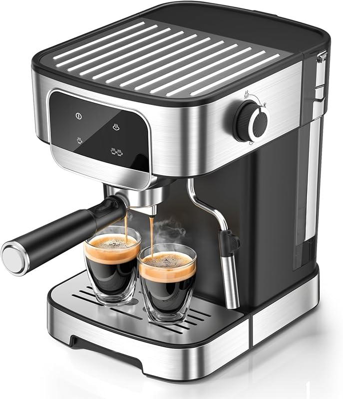 Compact Espresso Machine Professional 20 Bar with Touch Panel, Black