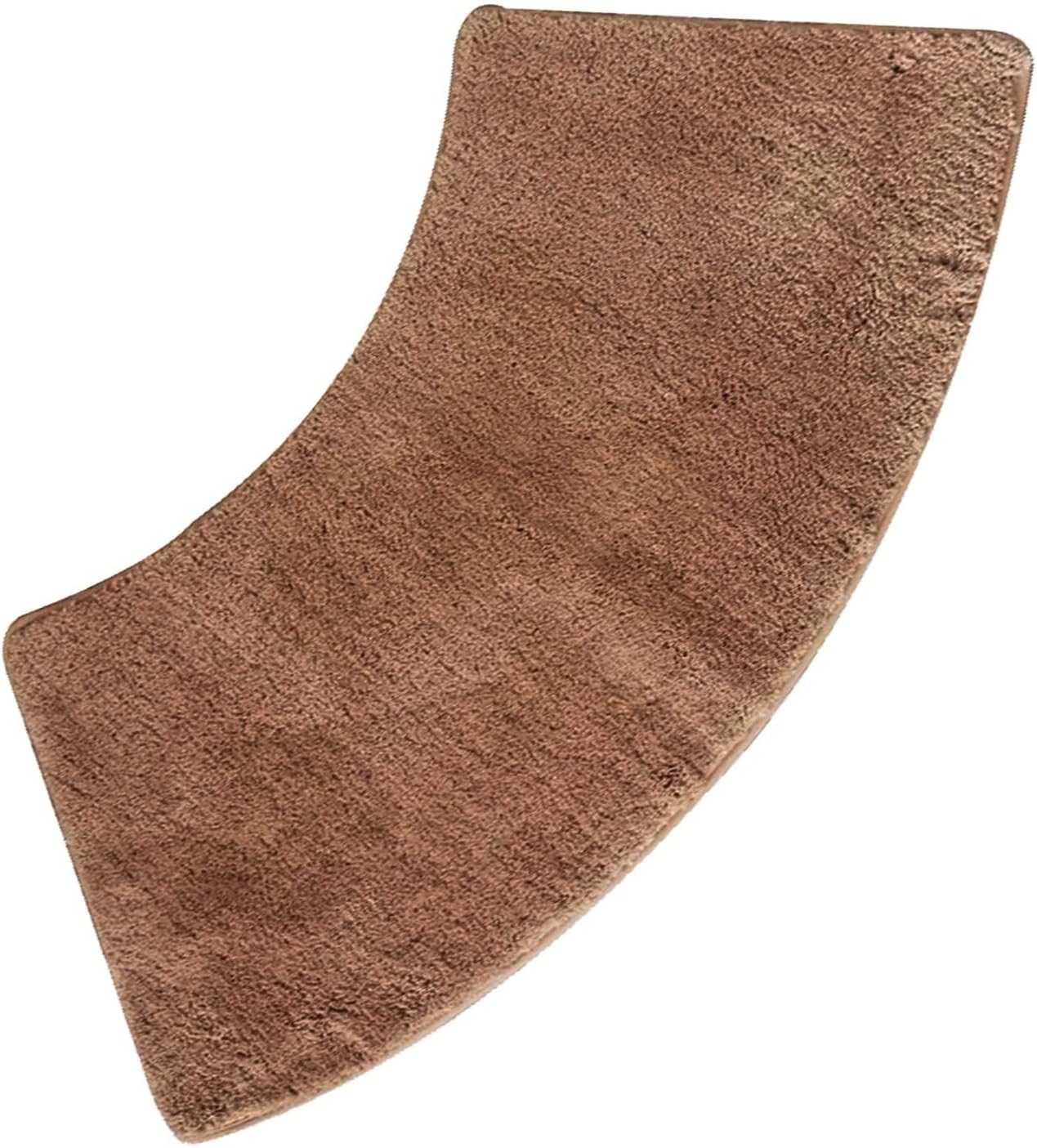 Curved Bath Rug, Quadrant Curved Shower Rug 45x100cm Curved Bath Mats for Bathroom, Soft and Dries Pretty Quick, Machine Washable, for Circular Shower and Bathroom Tub. (Dark Brown)