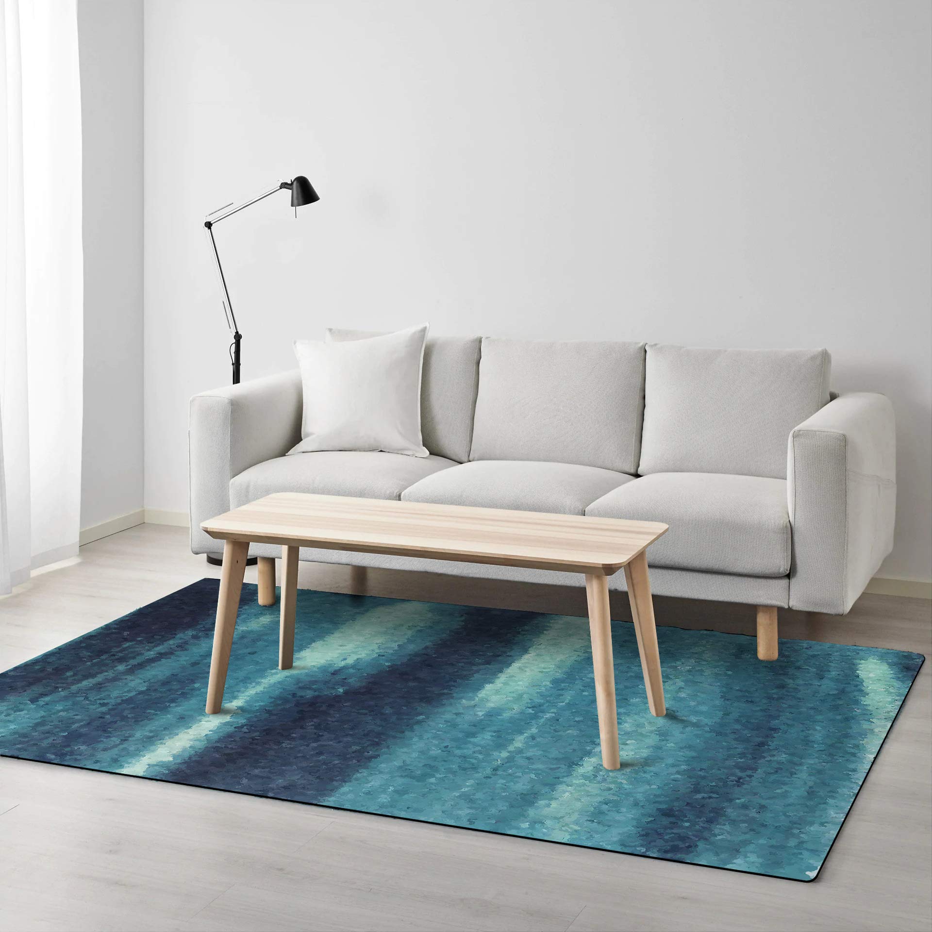 Tapis salon bleu doux pour sublimer la chambre et la cuisine