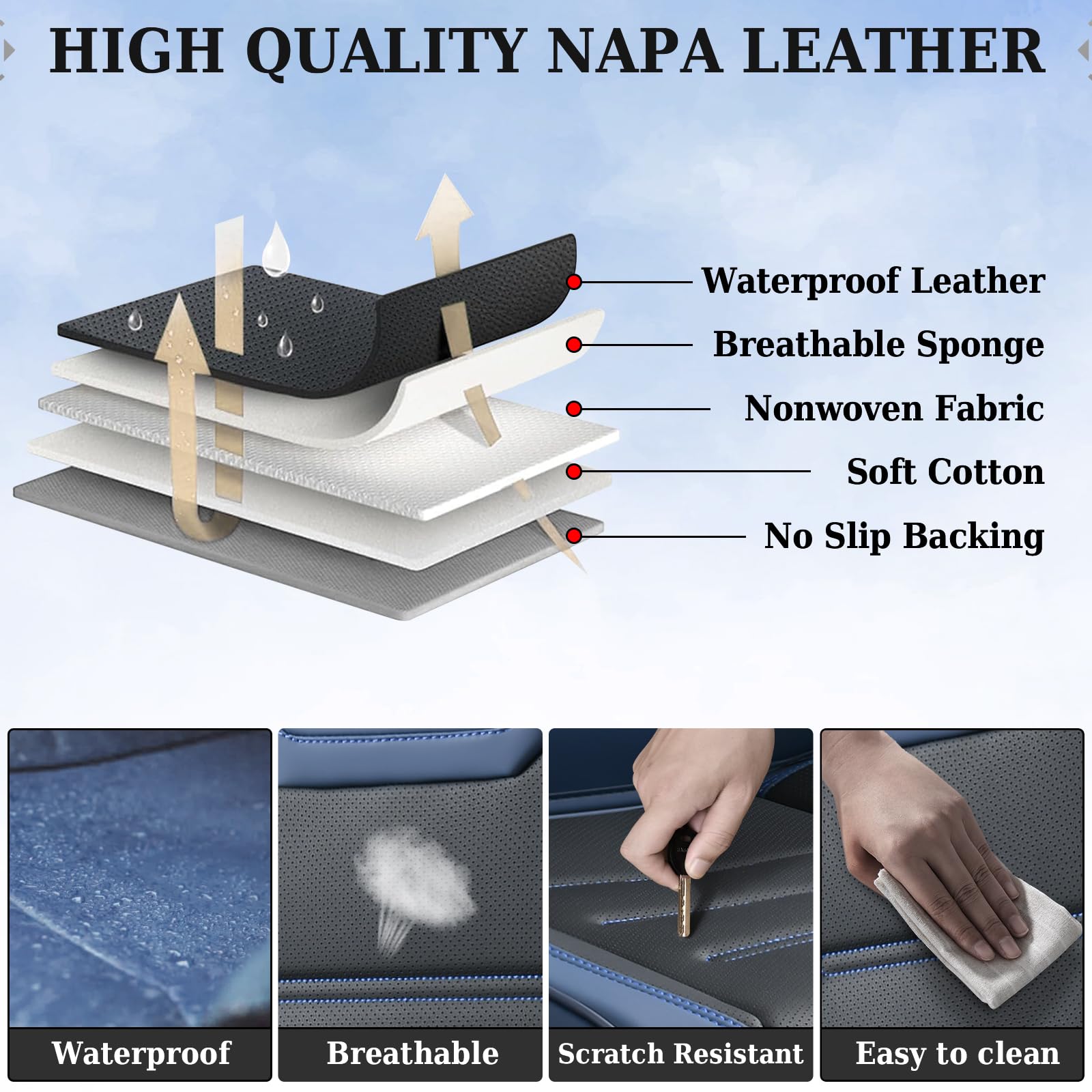 Coverado Fundas de Asiento de Coche, Fundas Delanteras para Asientos Delanteros, Protector de Asiento de Coche Impermeable, cojín de Asiento de Coche, Fundas Interiores universales para la mayoría de