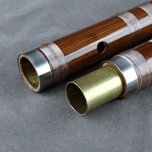 Miniatura 15 de Flauta vertical de clarinete de bambú con línea transparente, instrumento musical hecho a mano chino (tecla -C negra)