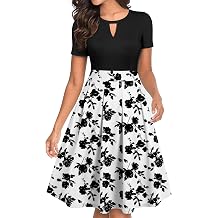 YATHON Women's Vintage Dress Fit and Flare A-Line Party Work with Pockets