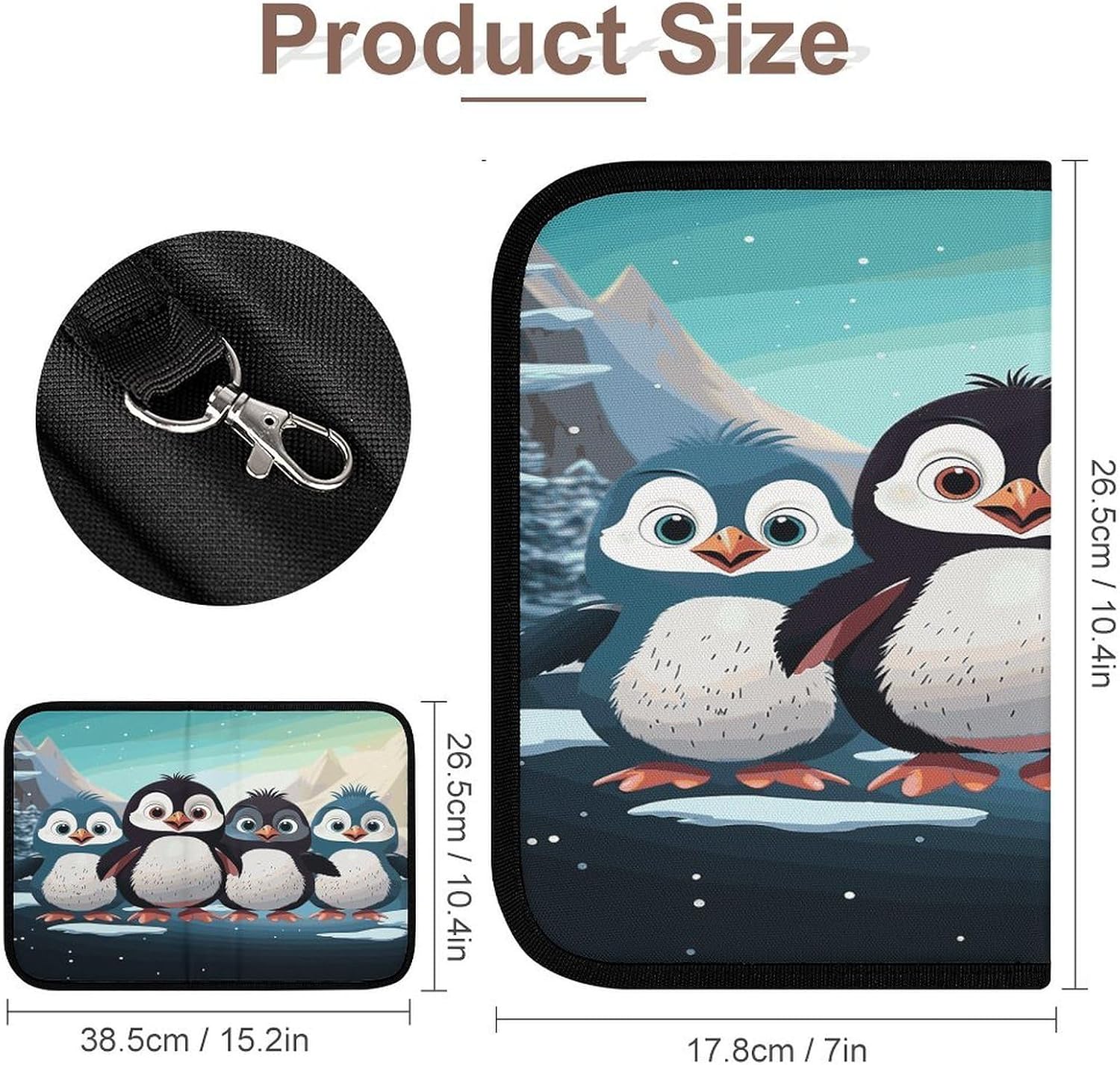 Five Cute Penguins Tool Bag Organizer Bag Zipper Pouches image 2