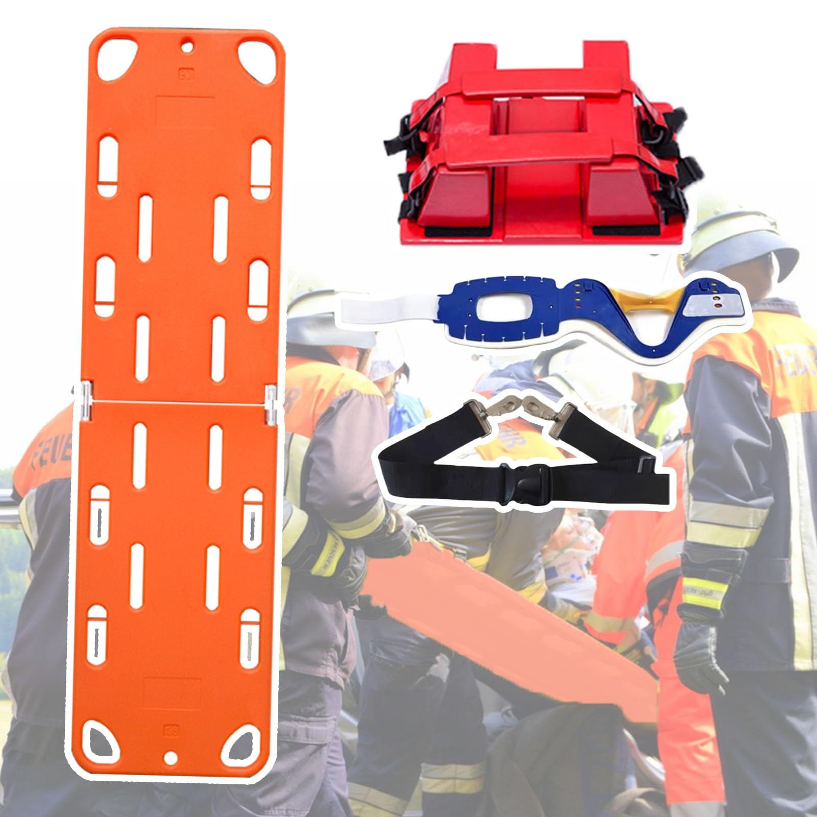 Genérico Camilla de Emergencia para Columna Vertebral, Tabla de Rescate Plegable para Servicios médicos de Emergencia, Equipo médico Ligero para Piscinas y ambulancias, inmovilizador de Cabeza inclui
