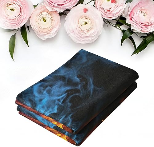 Vista 89 de Juego de 2 toallas de baño de color morado, remolques de mano de lobo, toallas de baño, toallas suaves y absorbentes para baño, cocina, gimnasio