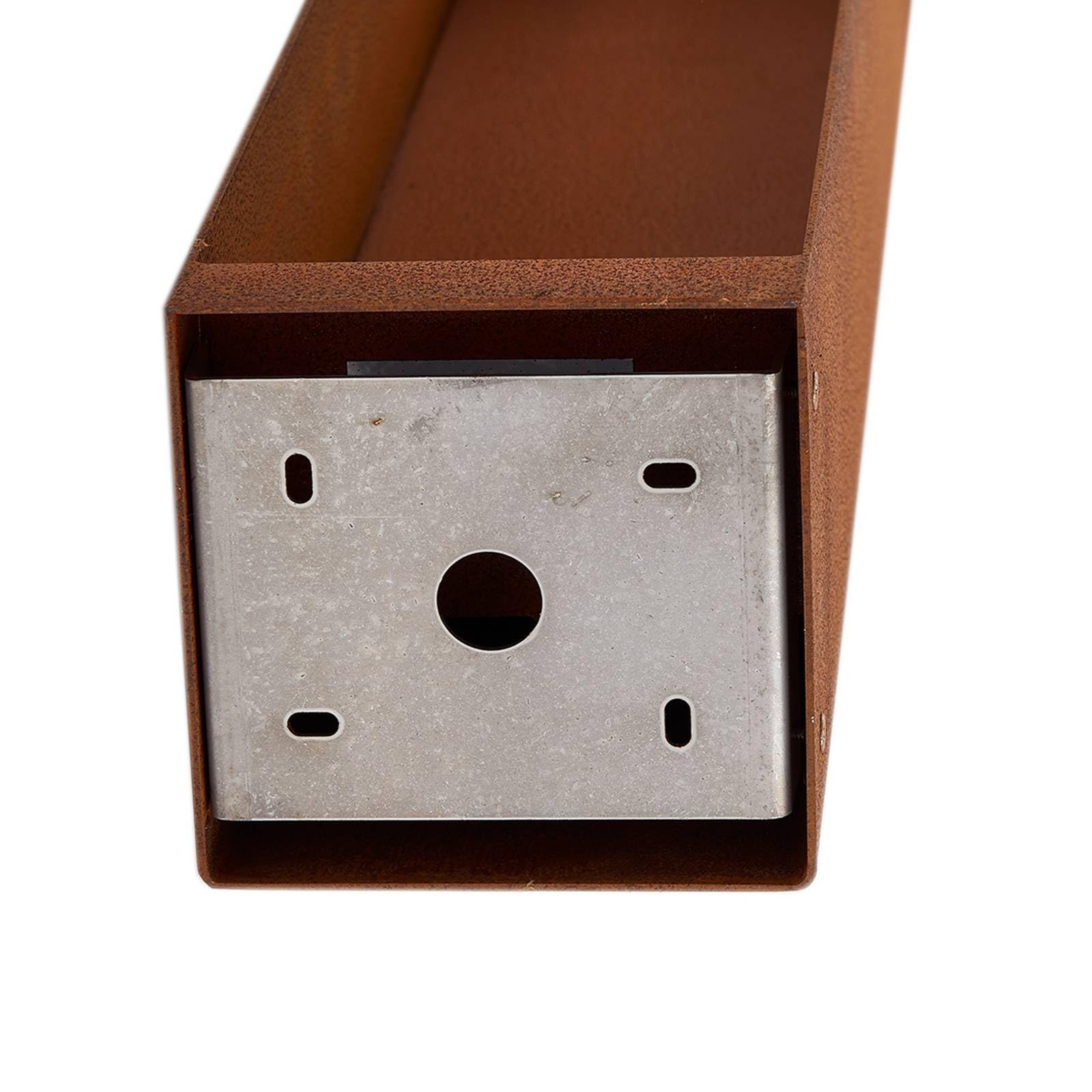 Lucande LED Außenleuchte Oxido (spritzwassergeschützt (Modern) in Braun aus Metall (1 flammig,) - Wegeleuchte Pollerleuchte Wegelampe Sockelleuchte