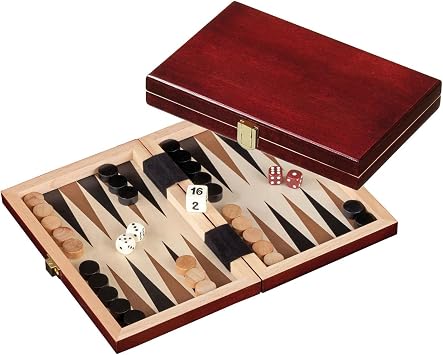 Philos Mini Backgammon for 2 Players, Ages 7 and Up