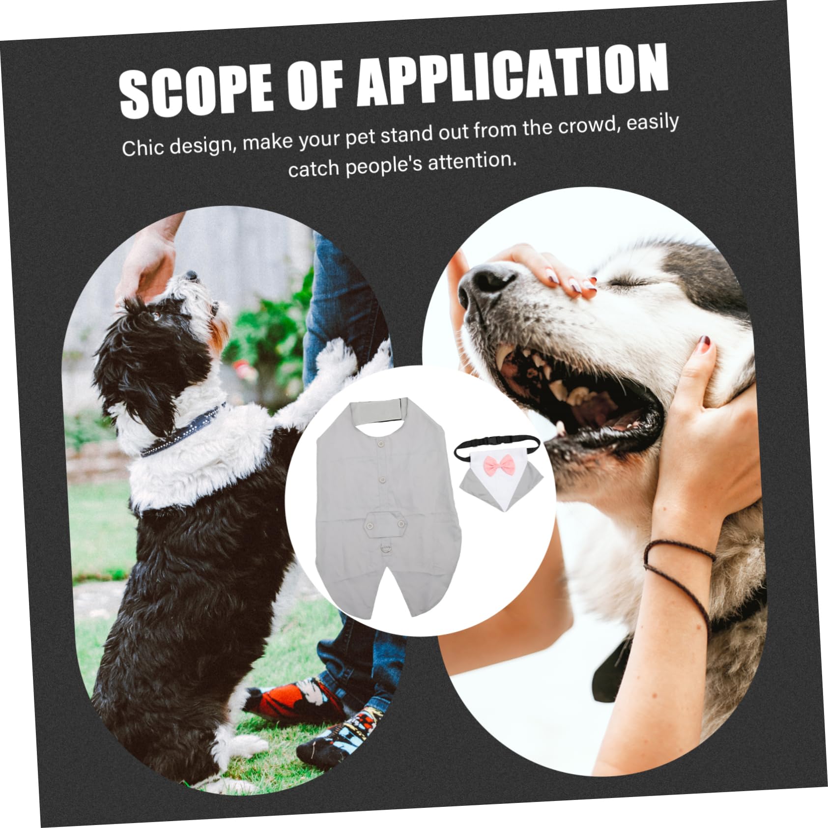 YARNOW 3 Set tuta per cani tuta da compagnia smoking formale per cani sciarpa cane dog costume abito vestiti vestito per cani costume da compagnia cane maschio capi di abbigliamento Veste