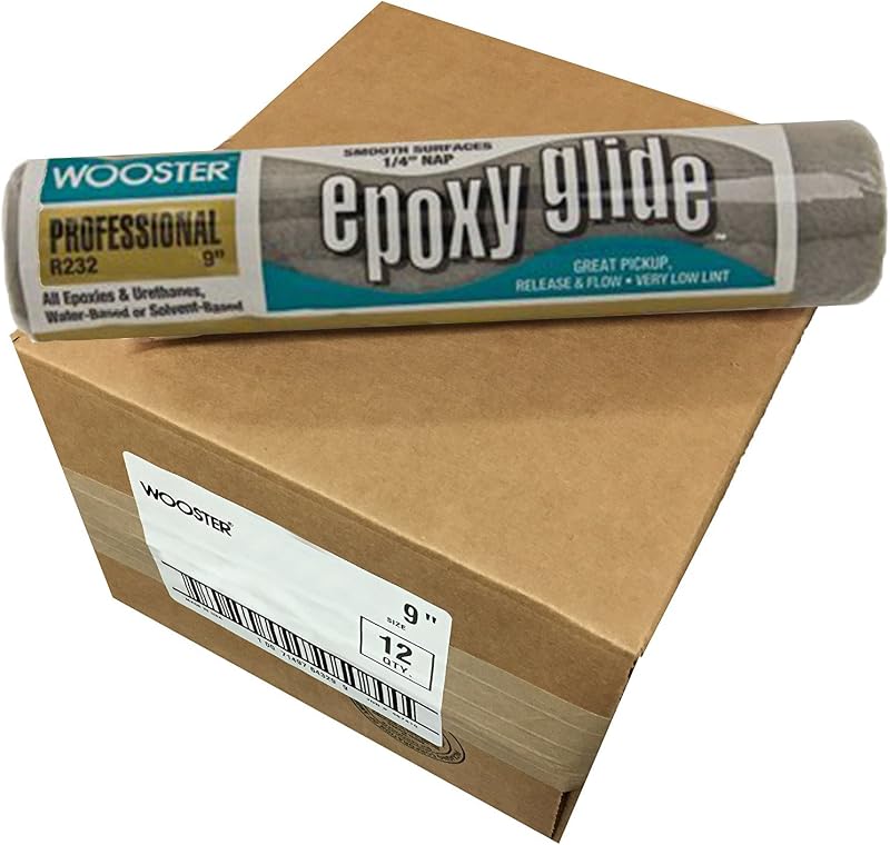 Wooster Brush R232-9 Epoxy Glide Roller Cover, 1/4-Inch Nap, Pack of 12