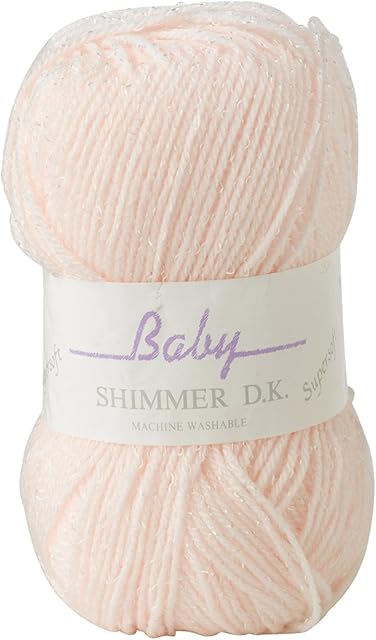 James Brett Baby Shimmer DK Knitting Yarn Soft Double Knit Wool 1 x 100g Ball (Pale Pink - BS8)