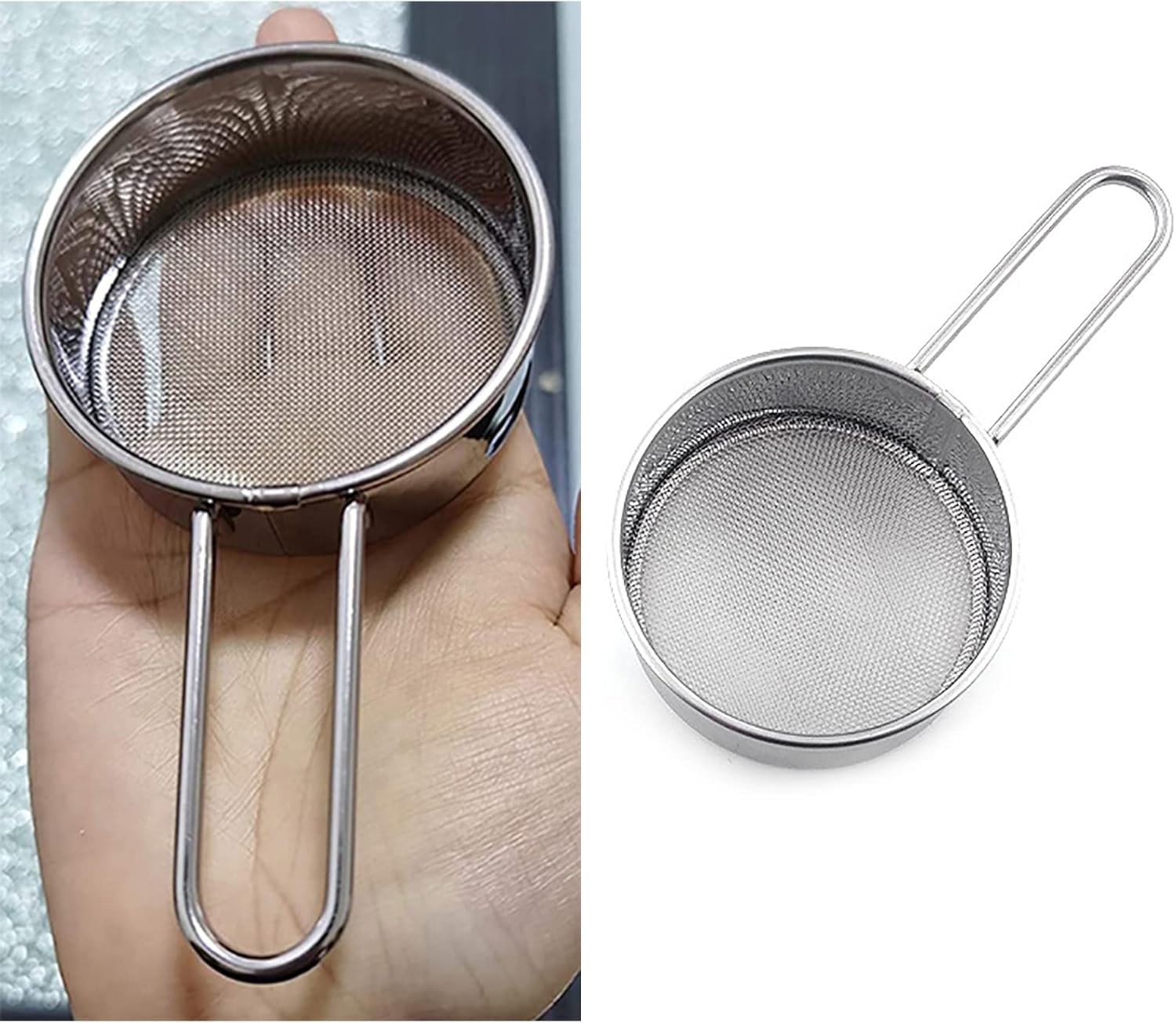 Small Strainer, 2.6 inch Flour Colander Mini Sifter, Stainless Steel