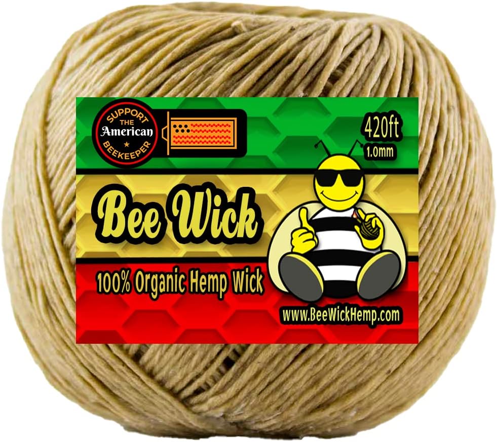 EricX Light Organic Hemp Wick,200 FT Spool,Well Coated with