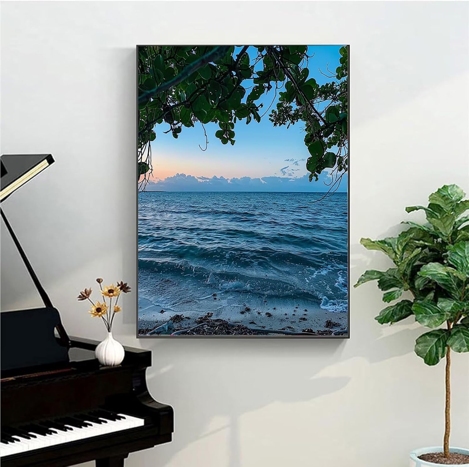 Paint by Numbers for Adults Beginner Sun Adults' Paint-by-Number Kits Paint By Numbers Kit for Adults Beginner Sea Ages 8-12 Easy Acrylic on Canvas Paints and Brushes 20x26 Inch (Without Framed)