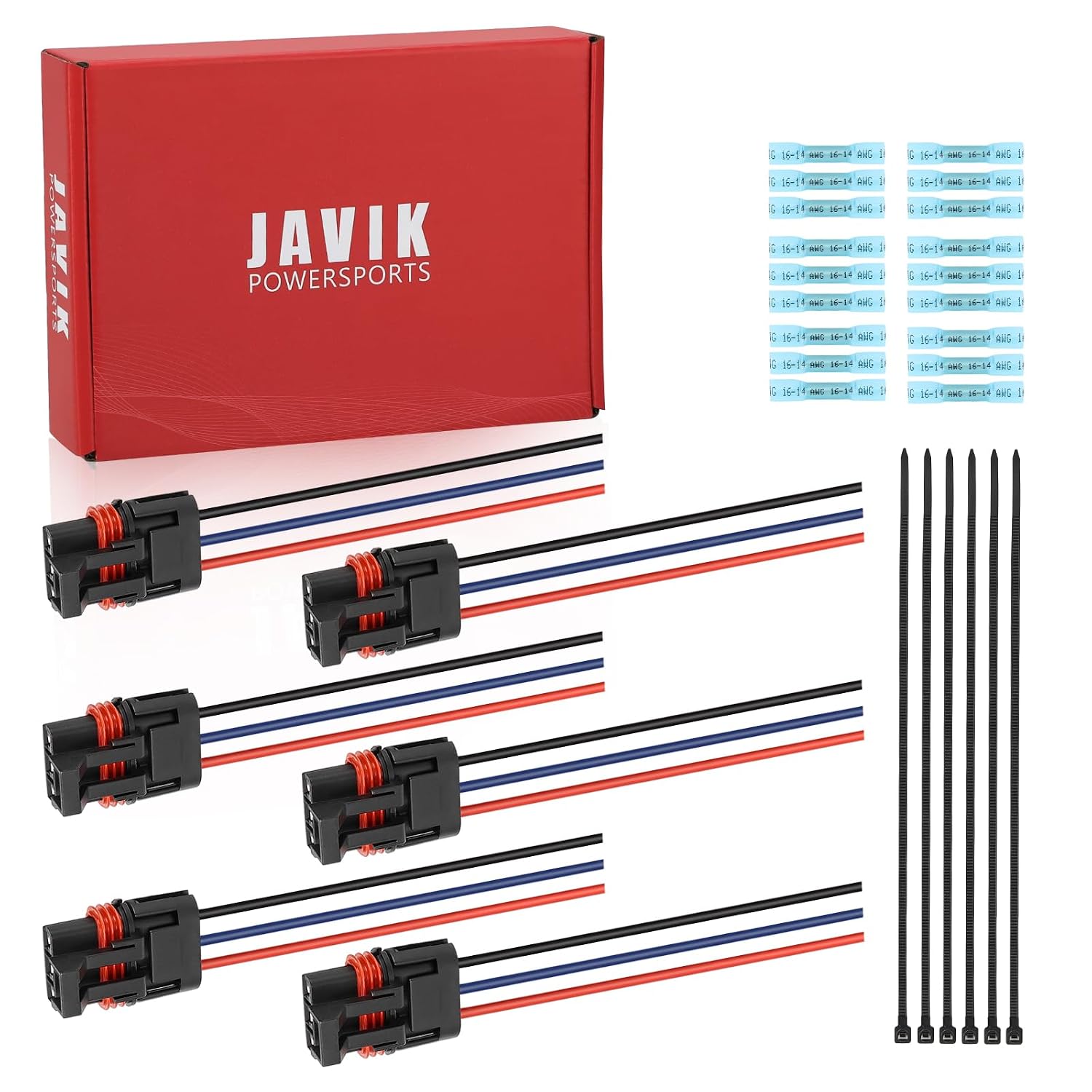 JAVIK Pulse Bus Bar Power Plug Pigtail Connector Fit for Polaris Ranger RZR General 570 1000 900 PRO RS1 Xpedition PRO-XD 2019-2024,OEM#4016007 4018346(Red/Blue/Black)