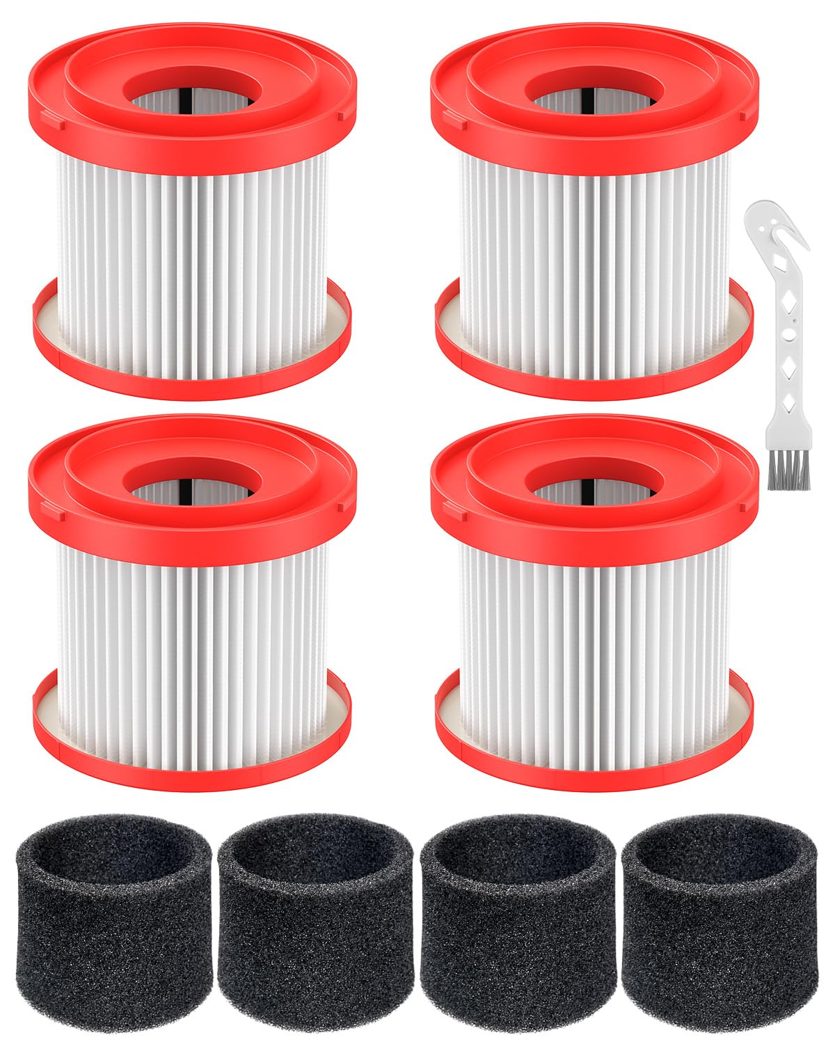 4 Pack 49-90-1900 Wet Dry Vacuum Filter Replacement Compatible
