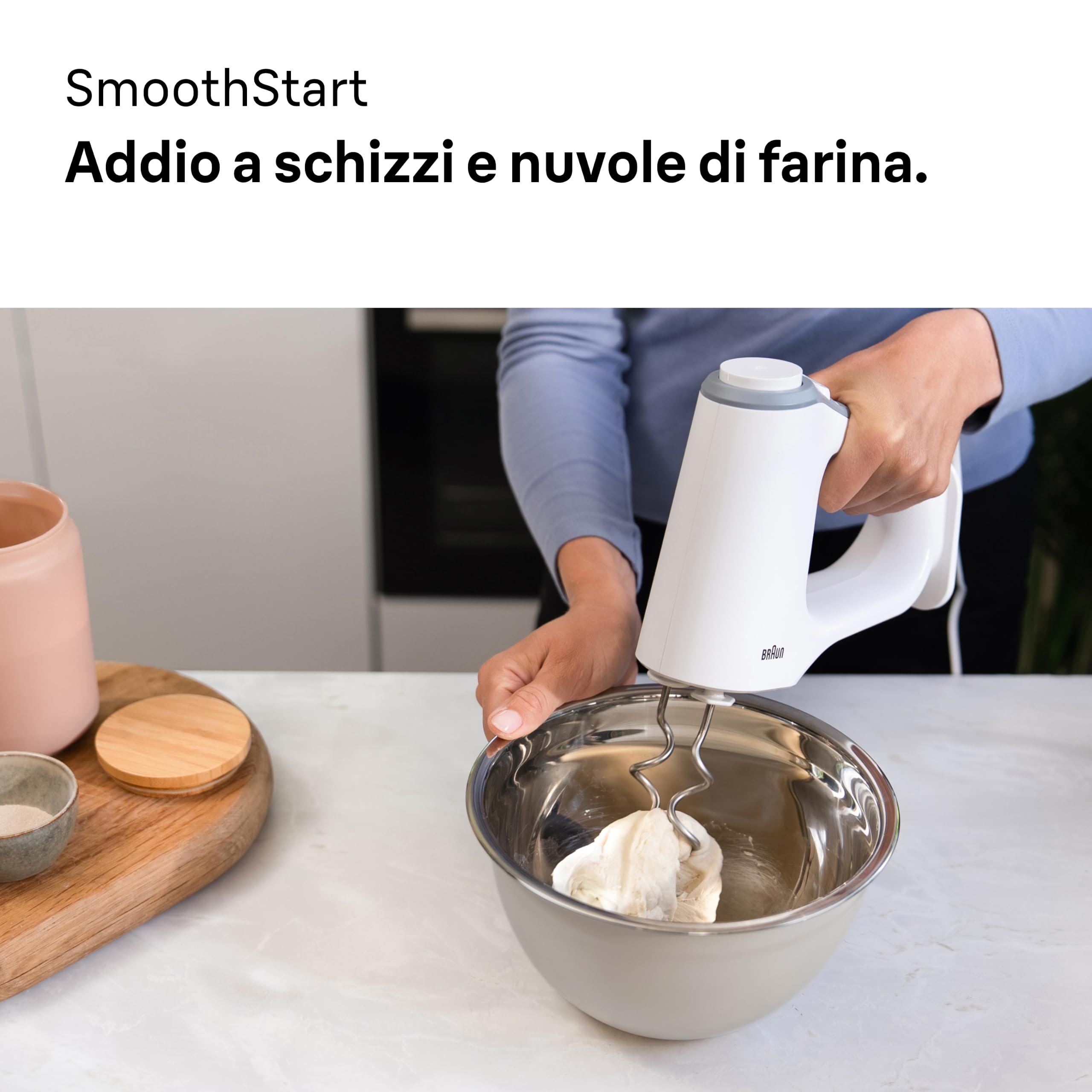 Braun MultiMix 3 - Hand Mixer con 4 Accessori, 550W, Bianco